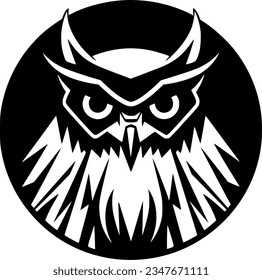Owl | Black and White Vector illustration