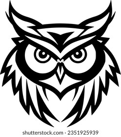 Owl | Black and White Vector illustration