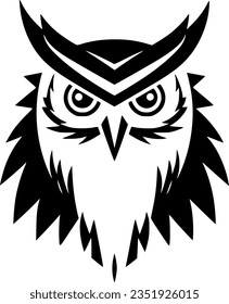 Owl | Black and White Vector illustration
