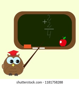 owl at the blackboard