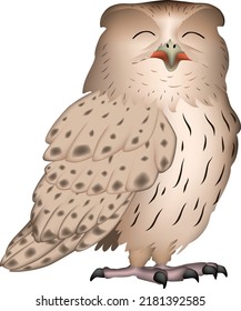 Owl 'Blakistons fish owl' illustration. Vector EPS format