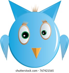 Owl of blue color