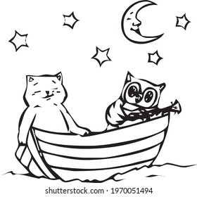 owl in the board vector design illustration