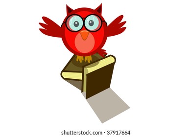 owl and book