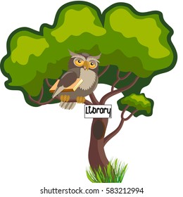 Owl with book