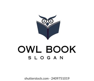 plantilla de diseño de logotipo creativo del libro de búho