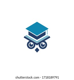
owl, book, logo, icon, vector, illustration, simple and modern line art
