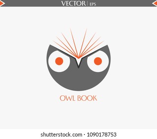 Owl Book Logo Illustration. Vector Art