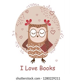 owl with book vector
