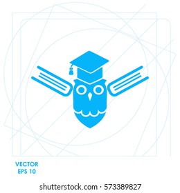 Owl with books  icon. Vector design.