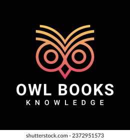 Owl Books Logo Design Acknowledge Wisdom Logotype