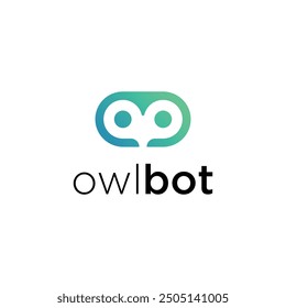 Búho bot logo icono Vector