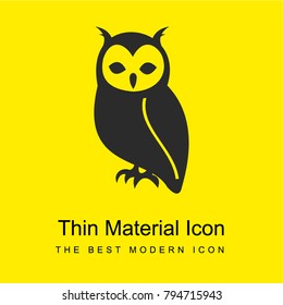 Owl bright yellow material minimal icon or logo design