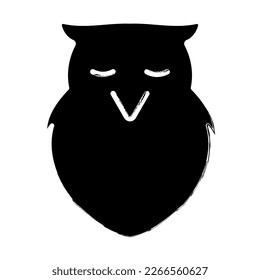 owl brush on white background, vector illustration.