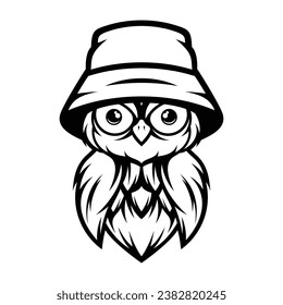 Owl Bucket Hat Outline