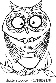 Owl cartoon antistress coloring book