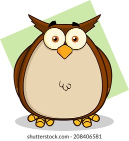 Owl Cartoon Character. Vector Illustration Isolated on white