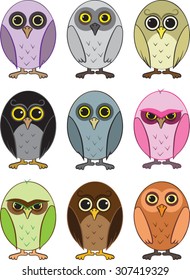 Owl - Cartoon - Clipart - Vector - Illustration
