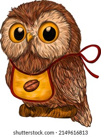 owl cartoon color vector illustration