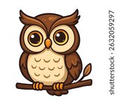 Owl Cartoon Cute Owl Mascot Illustrations