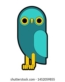 Owl cartoon. eagle-owl flat. bird vector illustration