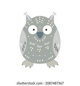 owl cartoon flat vector illustration