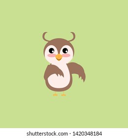 Owl, cartoon, illustration, animal color icon