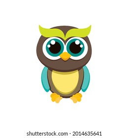 Owl cartoon illustration flat design