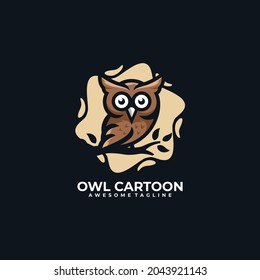 Ilustración vectorial del logo de la caricatura de búho
