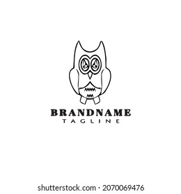 owl cartoon logo icon template modern black vector illustration