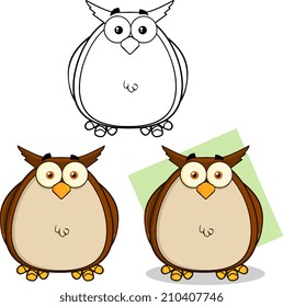 Owl Cartoon Mascot Character