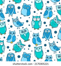 Owl Cartoon Pattern Background For Business