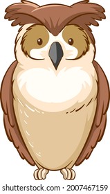 Owl cartoon style isolated illustration