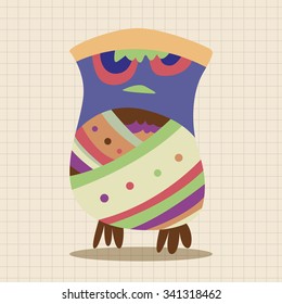 owl cartoon theme elements vector, eps