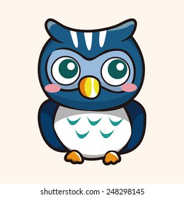 owl cartoon theme elements vector,eps