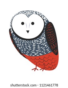 Owl cartoon vector funny bird