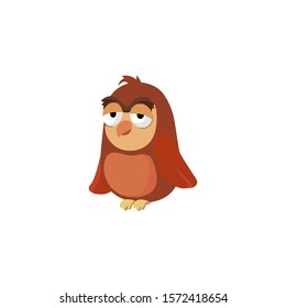 owl cartoon vector icon on a white background