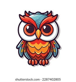 Owl cartoon vector illustration isolated