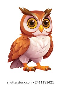 Owl cartoon vector illustration isolated on white background