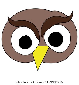 owl cartoon in vector isolated