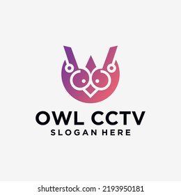 Owl Cctv Camera Logo, Surveillance Logo Vector Template