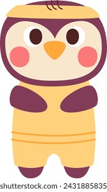 Owl Character In Costume Vector Illustration