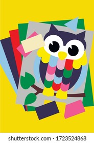 Owl character design template cut