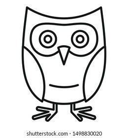 Owl character icon. Outline owl character vector icon for web design isolated on white background