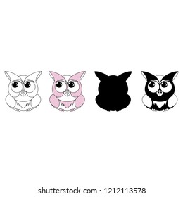 Owl character isolated.