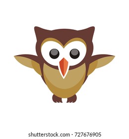 Owl character logo design template vector