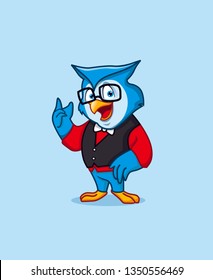 Owl character mascot, with glasses as a teacher