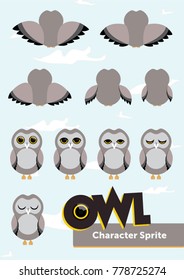 Owl Character Sprite Grey