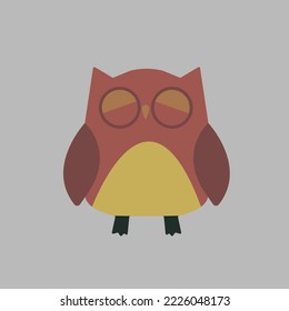 Owl character vector with eyeless or faceless