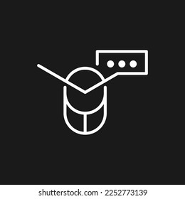Owl chat logo monoline white black